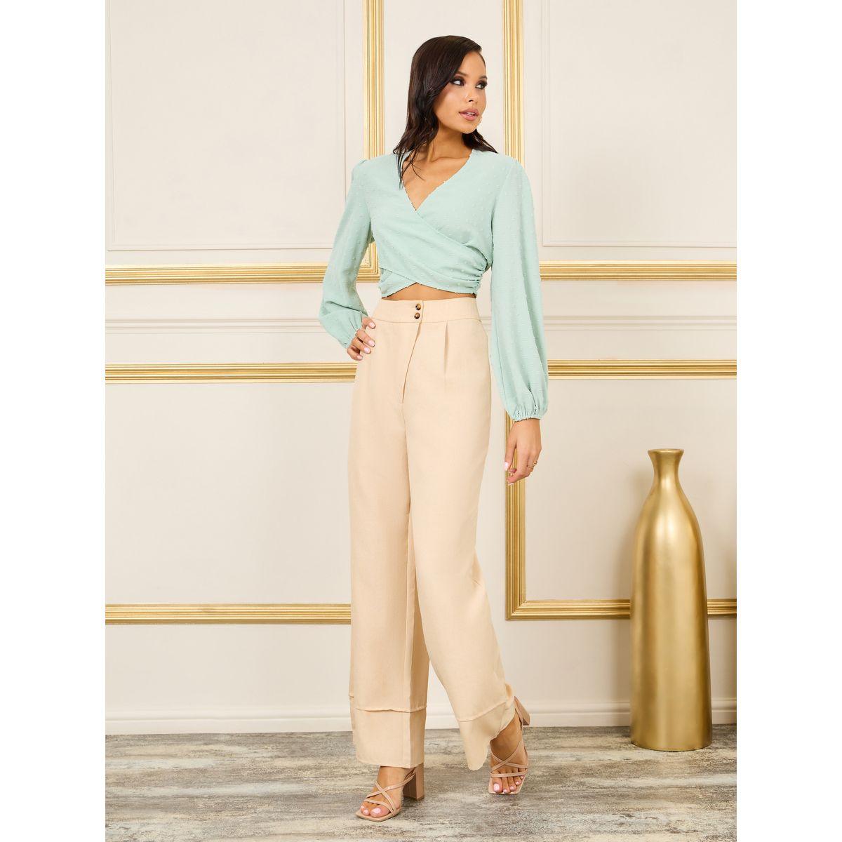 Styli Dobby Front Wrap Style Crop Top-women-clothing-shirtsandblouses-blouses-image-2