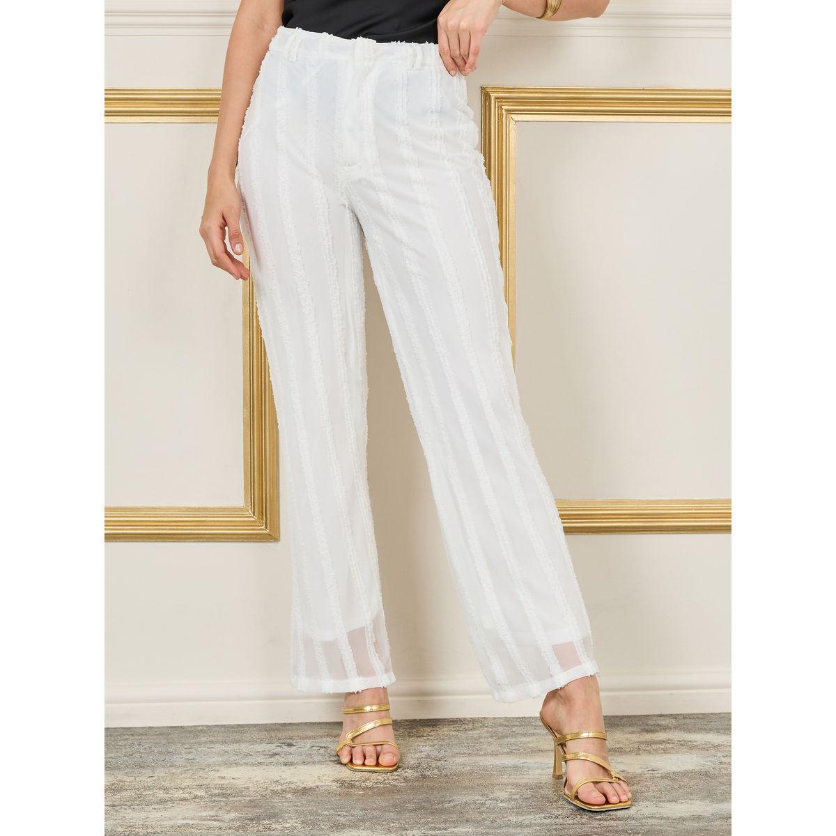 بنطال بقصة مستقيمة مع خصر مرتفع وشراشيب-women-clothing-bottoms-trousers-image-1
