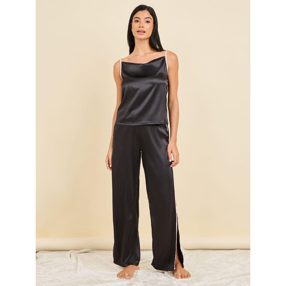 بنطال بقصة ارجل واسعة وبلوزة كامي ساتان-women-clothing-nightwear-pyjamas-longsets-image-1