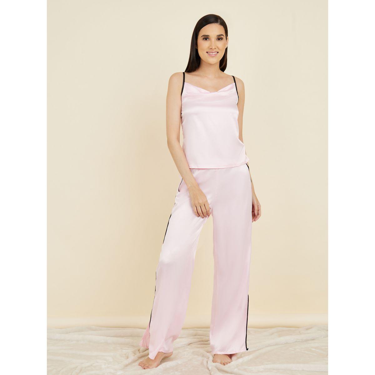 Styli Unwind Satin Piped Trim Cami & Wide Leg Pyjama Set-women-clothing-nightwear-pyjamas-longsets-image-1