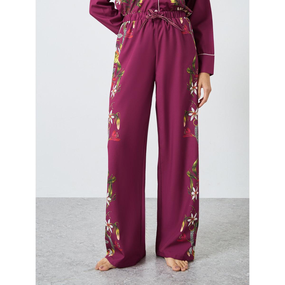 طقم من بنطال بيجاما وبلوزة بطبعة زهور-women-clothing-nightwear-pyjamas-longsets-image-6