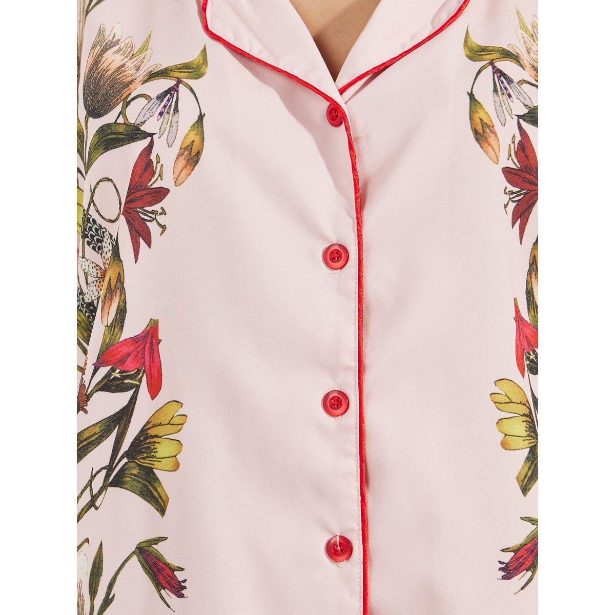 Styli Unwind Satin Floral Print Piped Trim Detail Shirt & Pyjama Set-women-clothing-nightwear-pyjamas-longsets-image-4