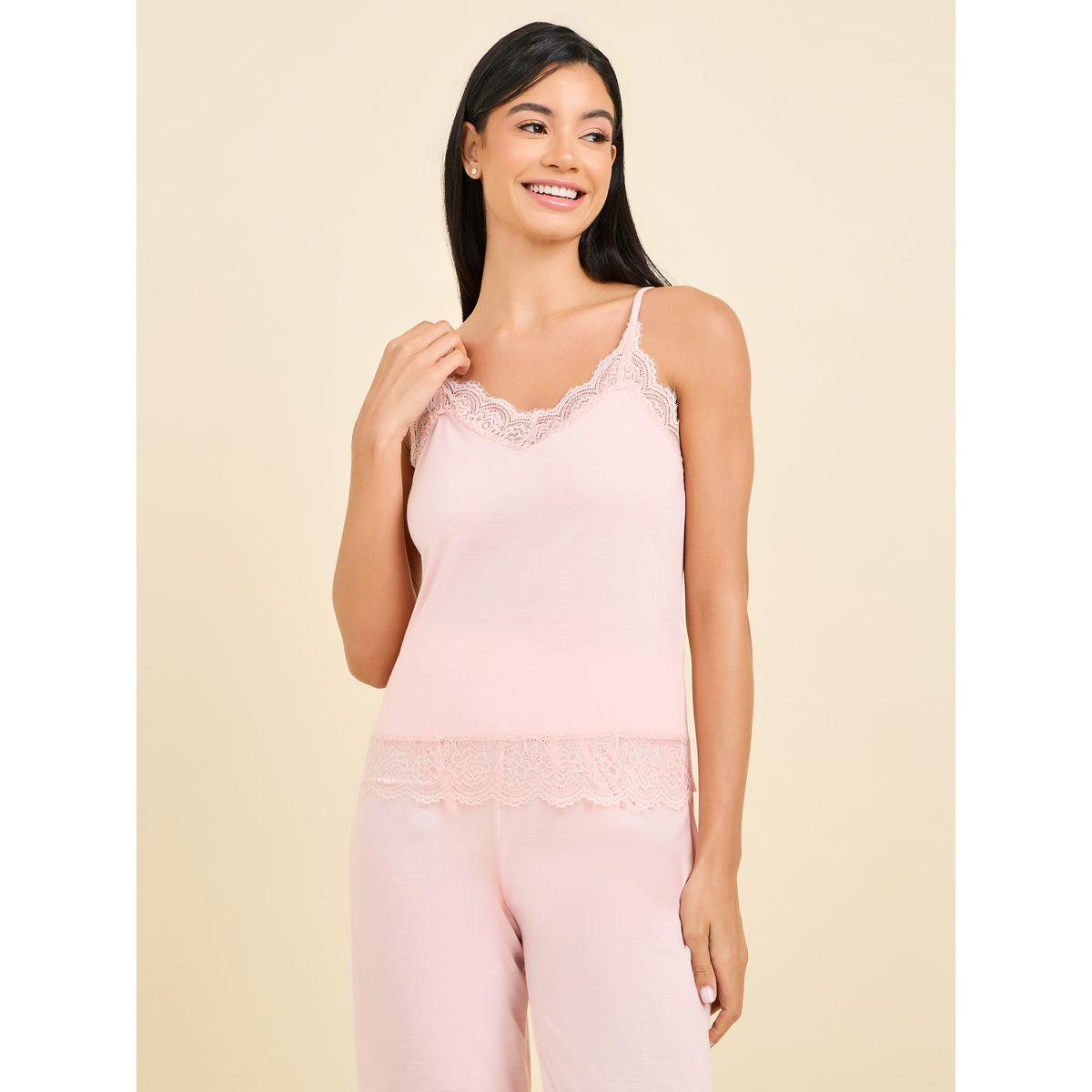 Styli Unwind Lace Scallop Trim Cami and Pyjama Set-women-clothing-nightwear-pyjamas-longsets-image-3