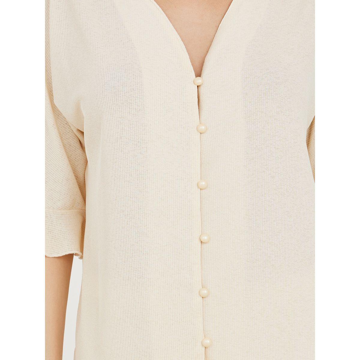 Styli Unwind Ribbed Ruffle Hem Sleeves Shirt and Pyjama Set-women-clothing-nightwear-pyjamas-longsets-image-4