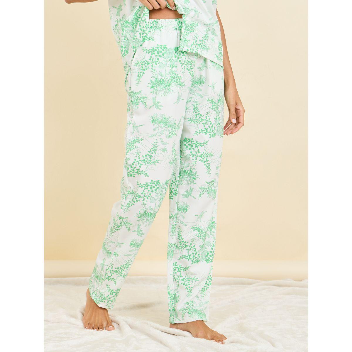 Styli Unwind All Over Leaf Print Shirt & Pyjama Set-women-clothing-nightwear-pyjamas-longsets-image-5