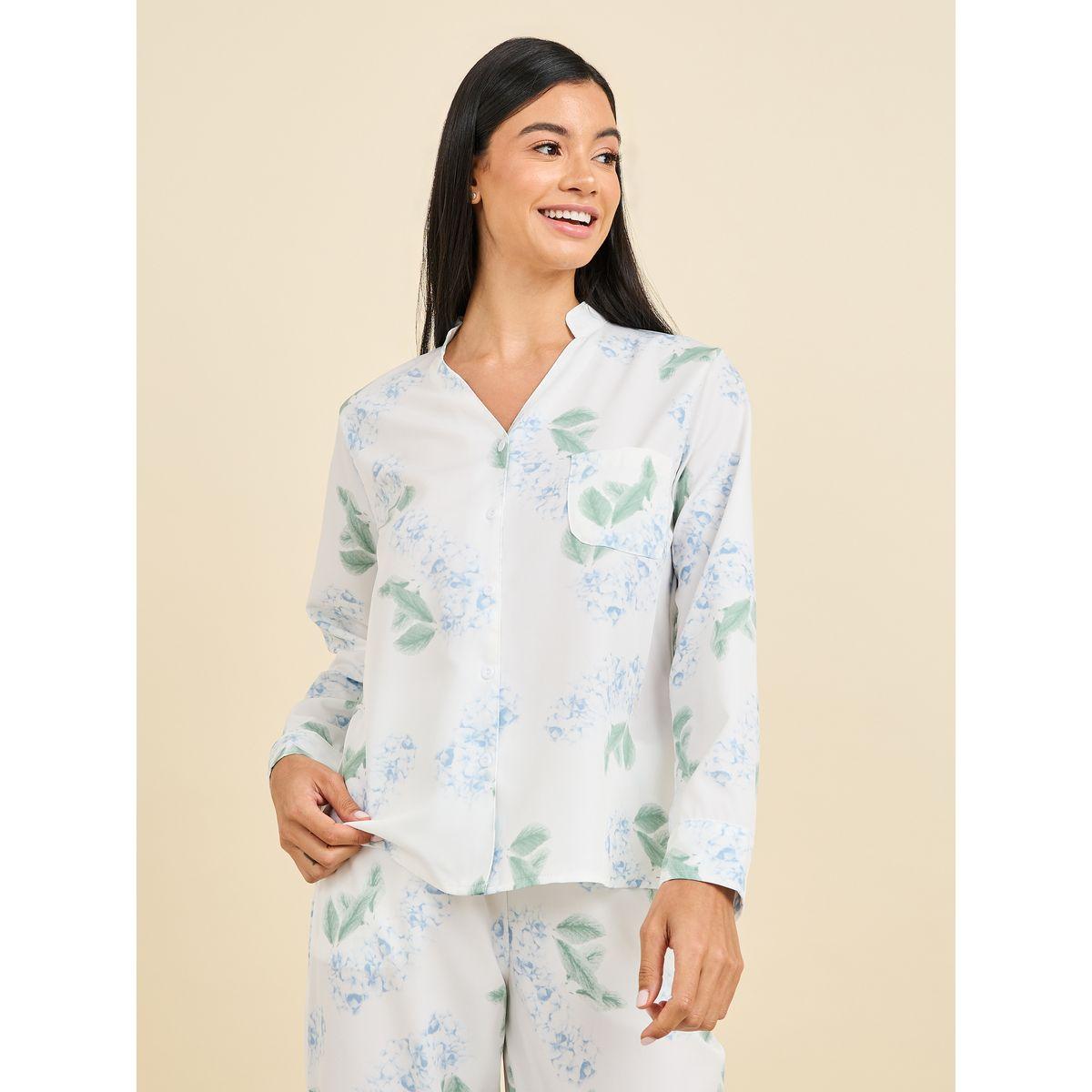Styli Unwind Floral Print Pocket Detail Shirt & Pyjama Set-women-clothing-nightwear-pyjamas-longsets-image-3
