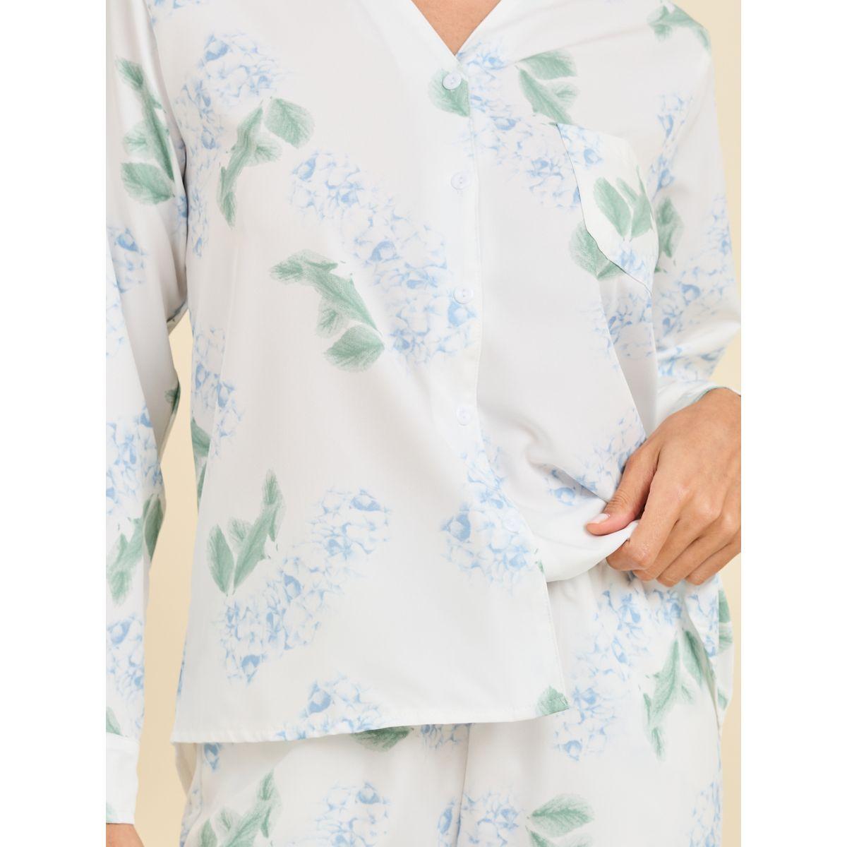 Styli Unwind Floral Print Pocket Detail Shirt & Pyjama Set-women-clothing-nightwear-pyjamas-longsets-image-4