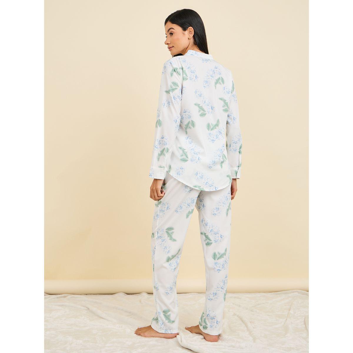 Styli Unwind Floral Print Pocket Detail Shirt & Pyjama Set-women-clothing-nightwear-pyjamas-longsets-image-7