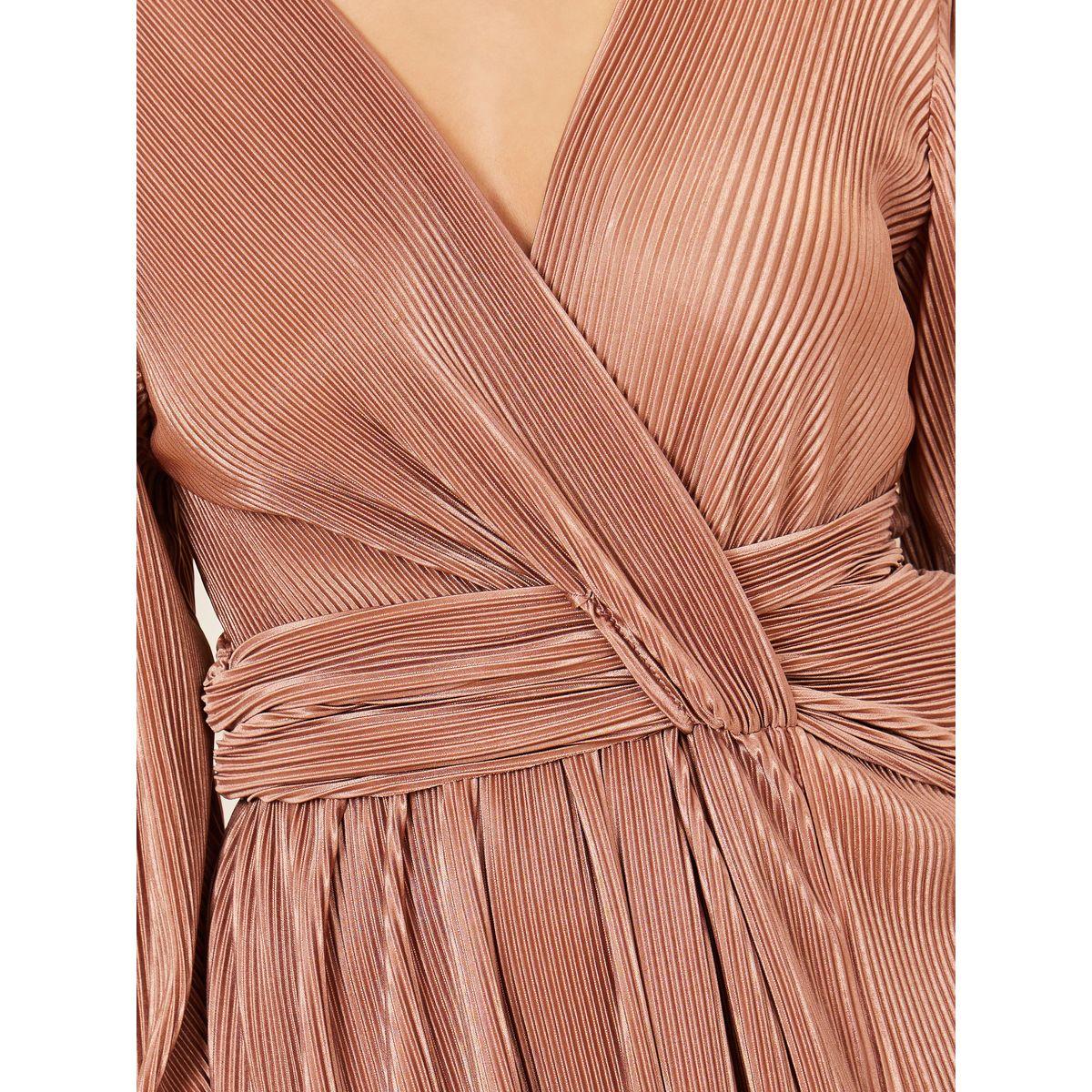 Styli Plisse Gathered Detail A-Line Midi Dress-women-clothing-dresses-image-3