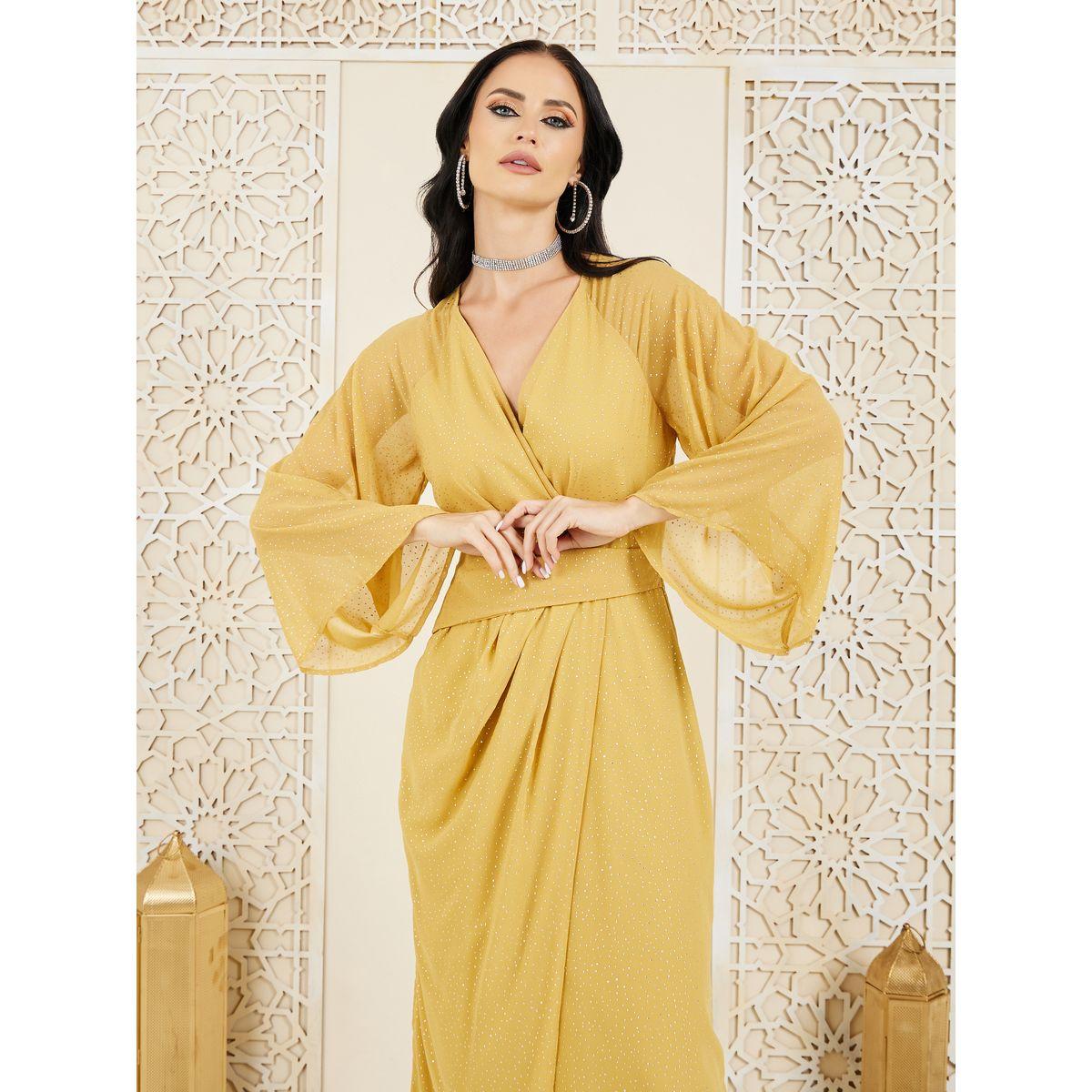 Styli Embellished Wrap Style Maxi Dress-women-clothing-dresses-image-2