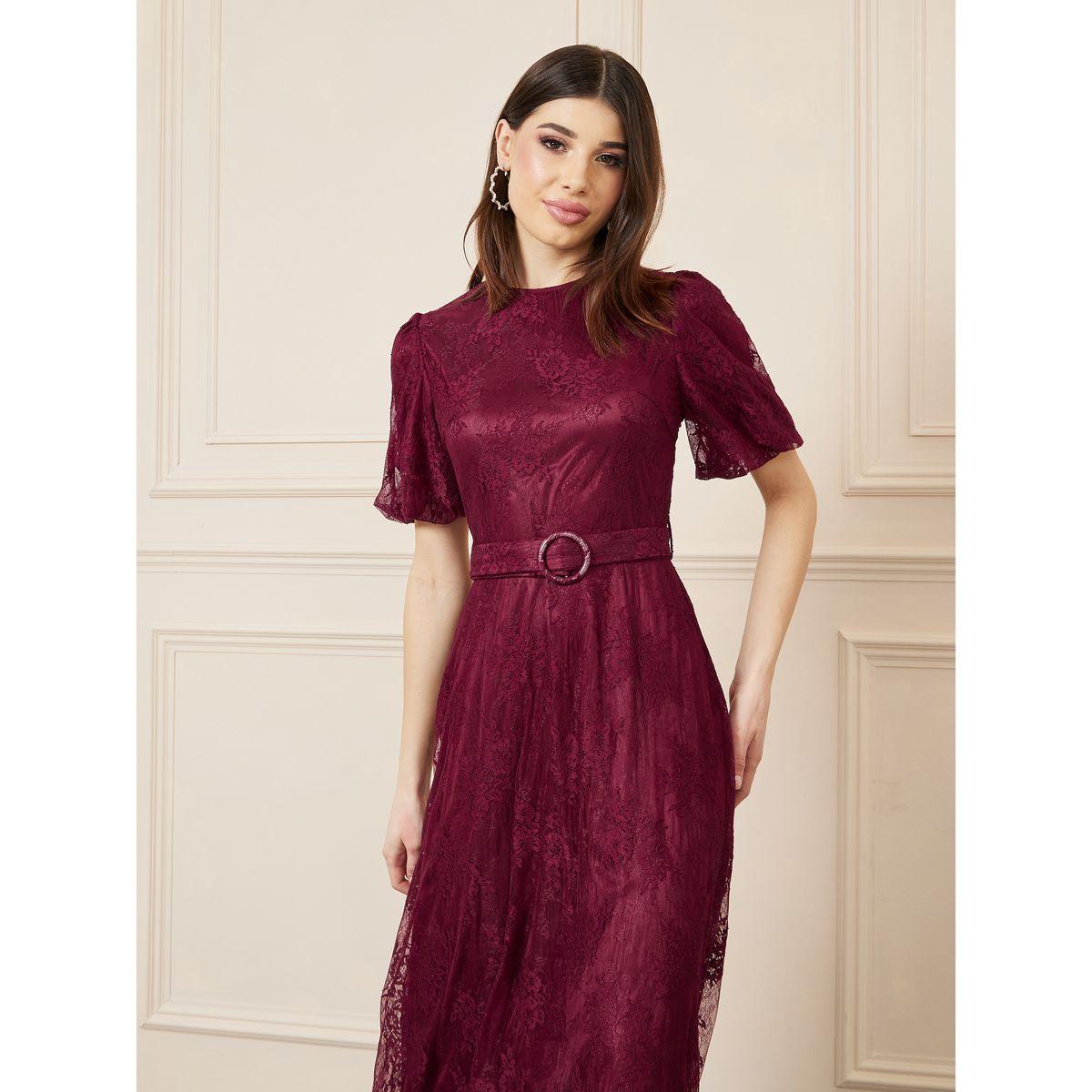 فستان ميدي بحافة غير متماثلة الطول-women-clothing-dresses-image-2
