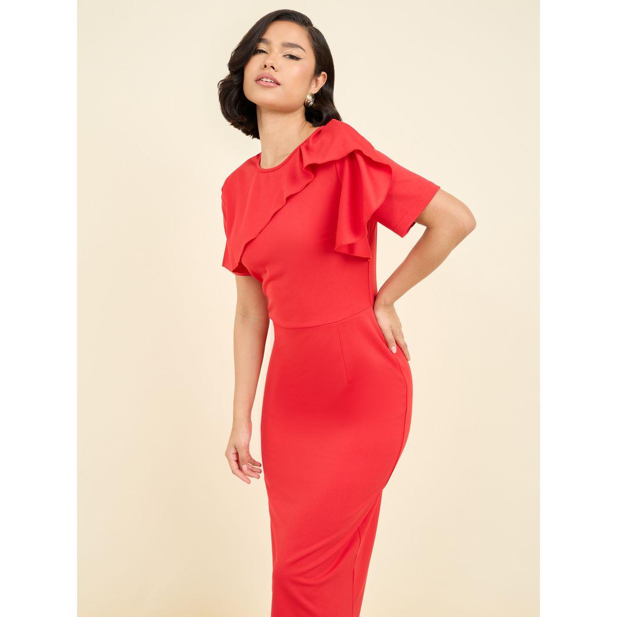 فستان ميدي بتفاصيل كشكش-women-clothing-dresses-image-2