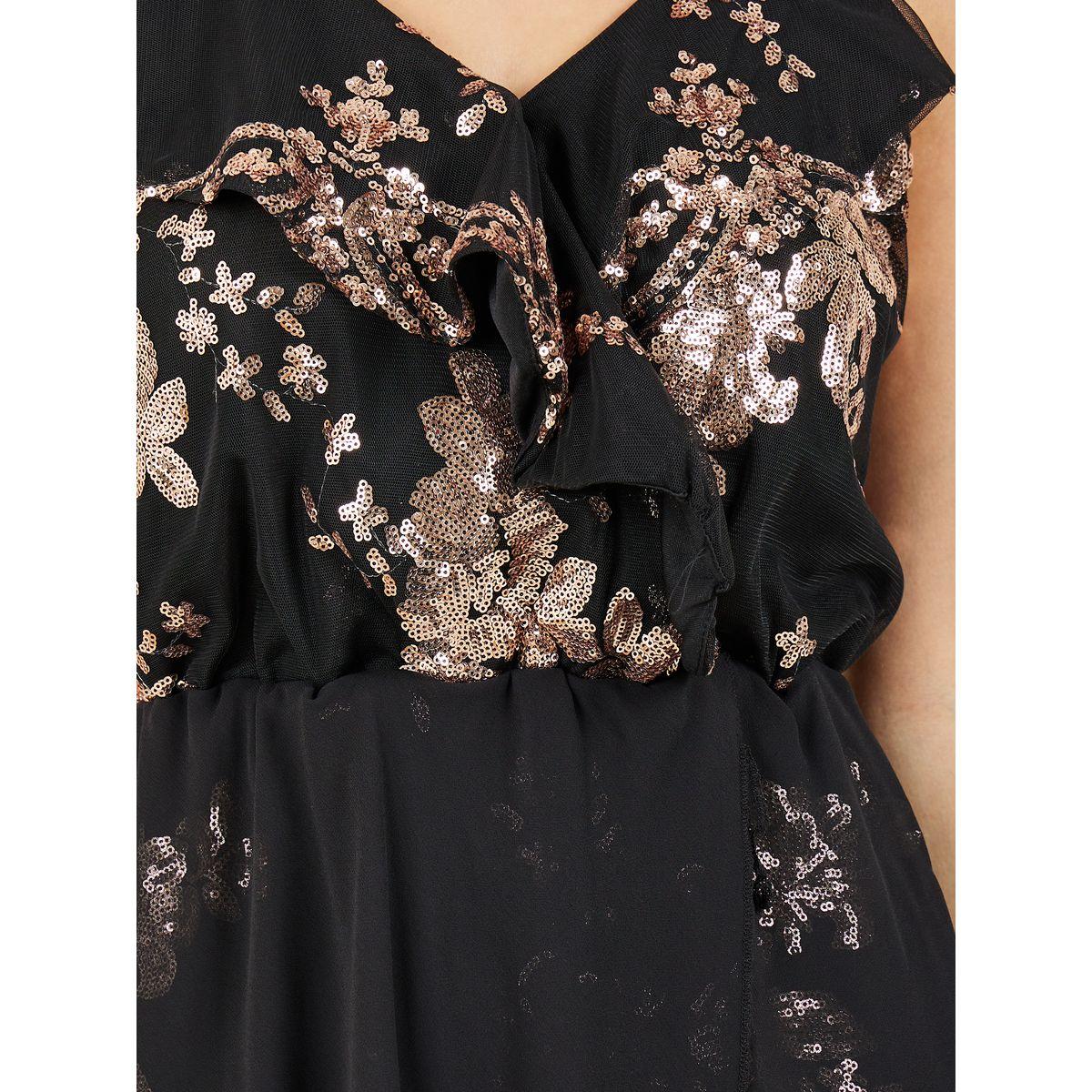 Styli Sequin Detail Asymmetric Hem Overlay A-Line Maxi Dress-women-clothing-dresses-image-3