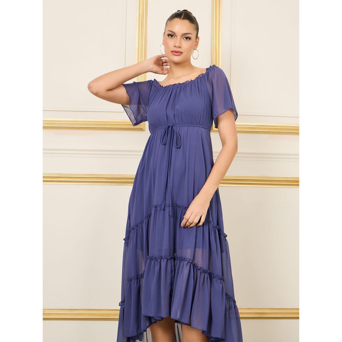 Styli Ruffle Detail A-Line Shift Midi Dress-women-clothing-dresses-image-2
