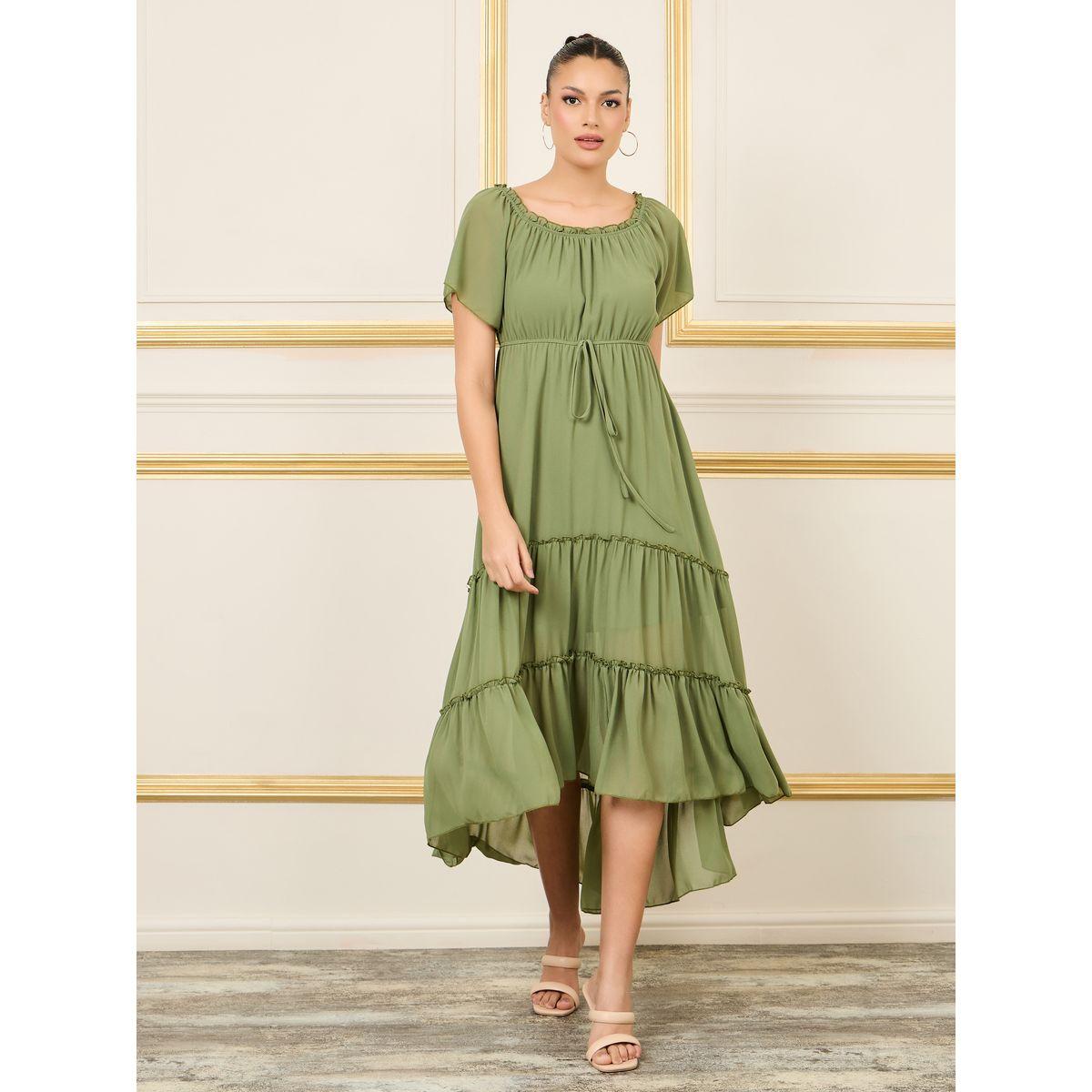 Styli Ruffle Detail A-Line Shift Midi Dress-women-clothing-dresses-image-1