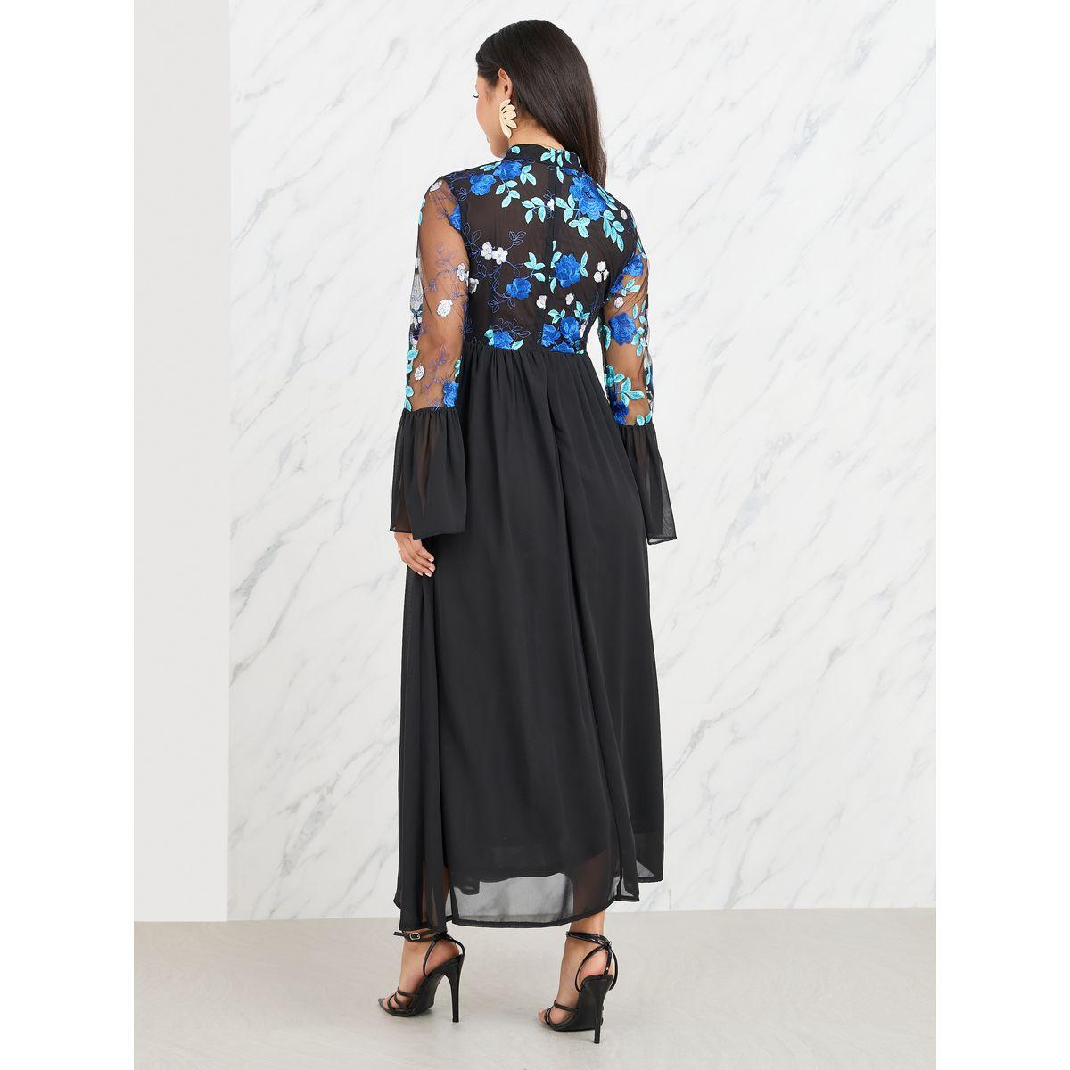فستان طويل بحافة واسعة واكمام قلوت-women-clothing-dresses-image-4