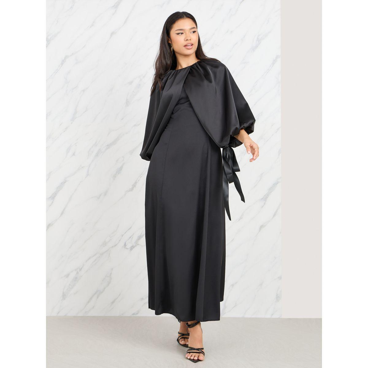 فستان طويل بحافة واسعة واكمام فوليوم-women-clothing-dresses-image-1