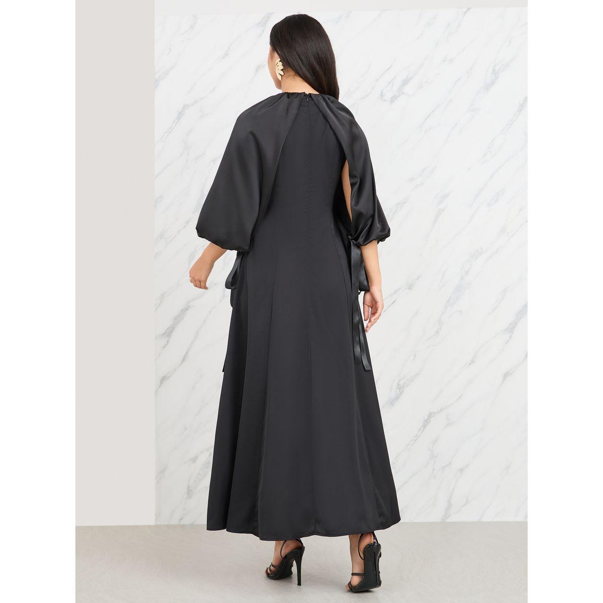 فستان طويل بحافة واسعة واكمام فوليوم-women-clothing-dresses-image-4