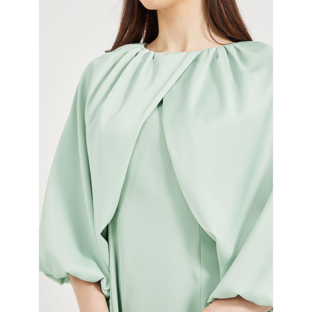 Styli Bow Tie Detail Cape Sleeve A-Line Maxi Dress-women-clothing-dresses-image-5