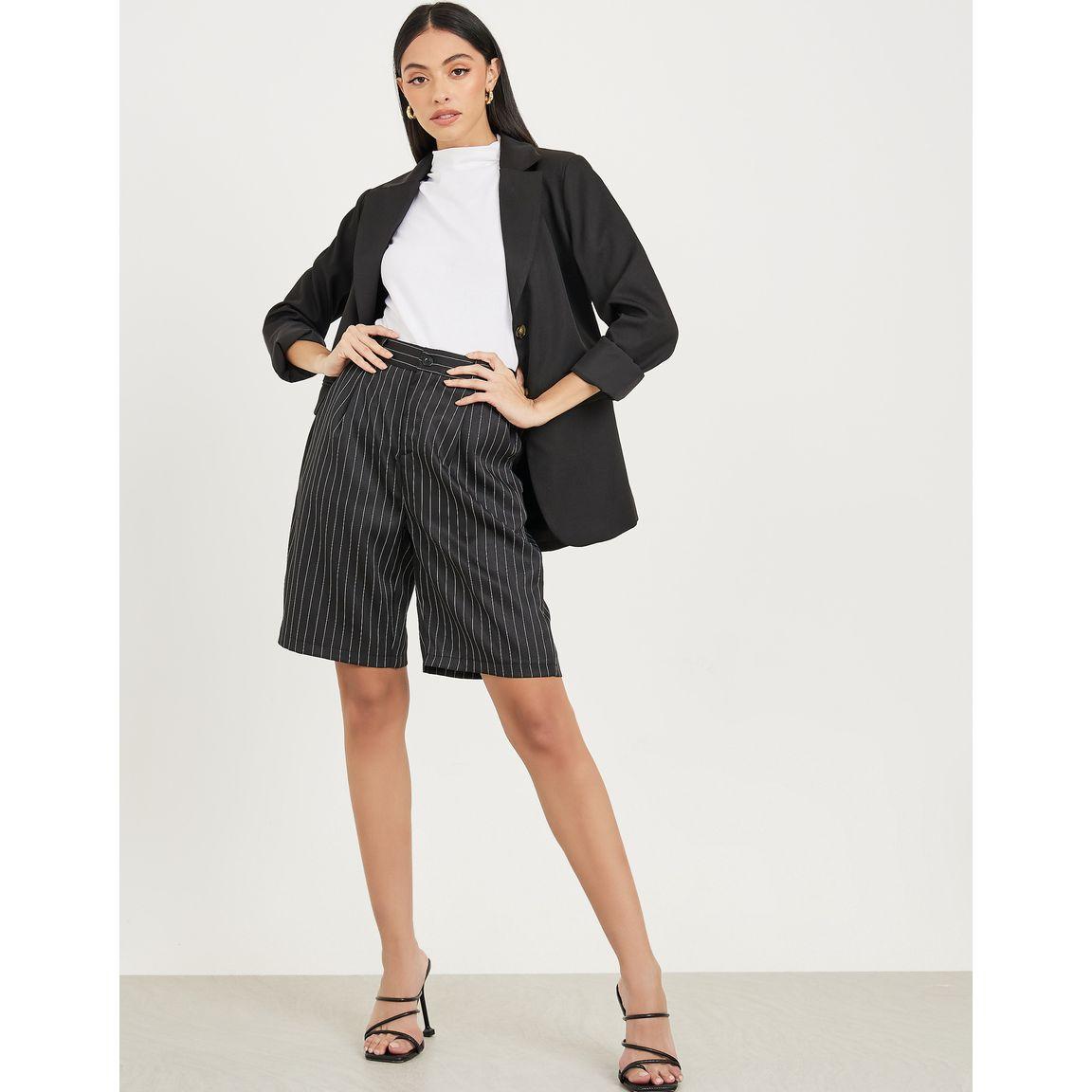 Styli Pinstriped Shorts with Pockets-women-clothing-bottoms-shorts-image-1