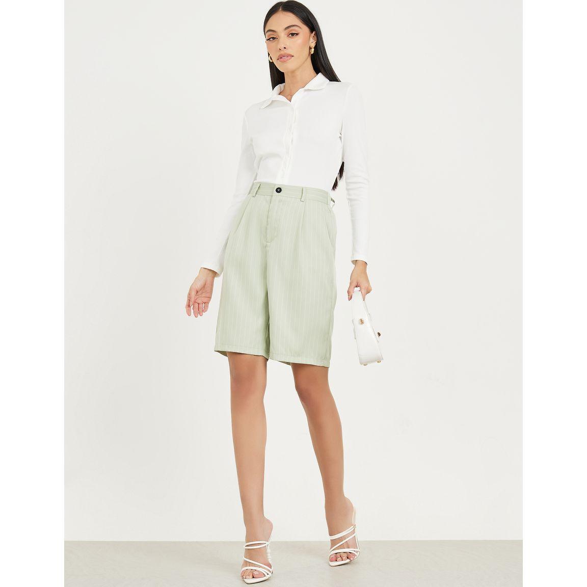 Styli Pinstriped Shorts with Pockets-women-clothing-bottoms-shorts-image-1
