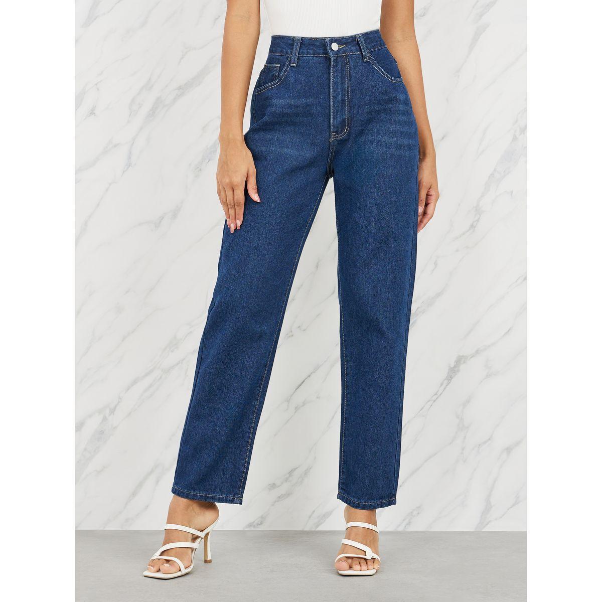 Styli High Rise Whisker Tapered Jeans-women-clothing-bottoms-jeans-image-1