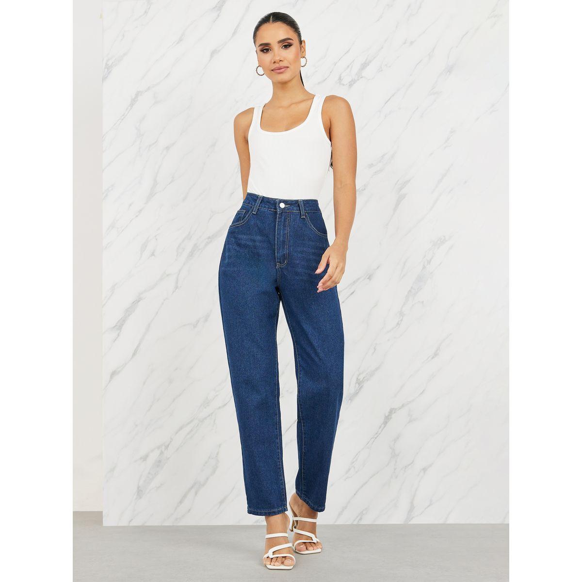 Styli High Rise Whisker Tapered Jeans-women-clothing-bottoms-jeans-image-2