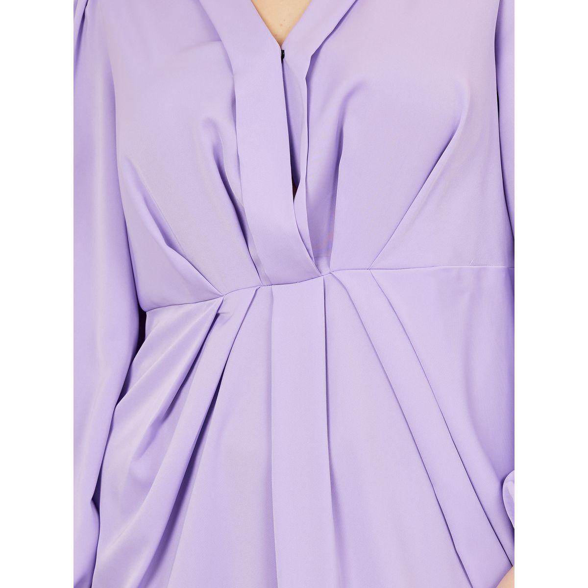Styli Plus Pleated V Neck A-line Midi Dress-women-clothing-dresses-image-3