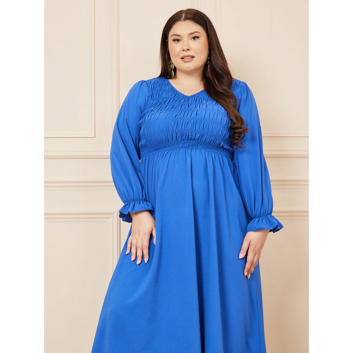 فستان ميدي بمقاس كبير باكمام طويلة-women-clothing-dresses-image-2