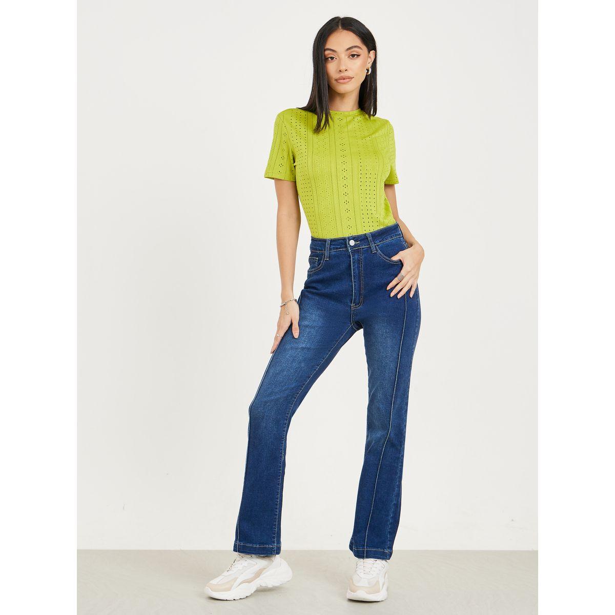 Styli Fit & Flare Pintuck Ankle Length Jeans-women-clothing-bottoms-jeans-image-2