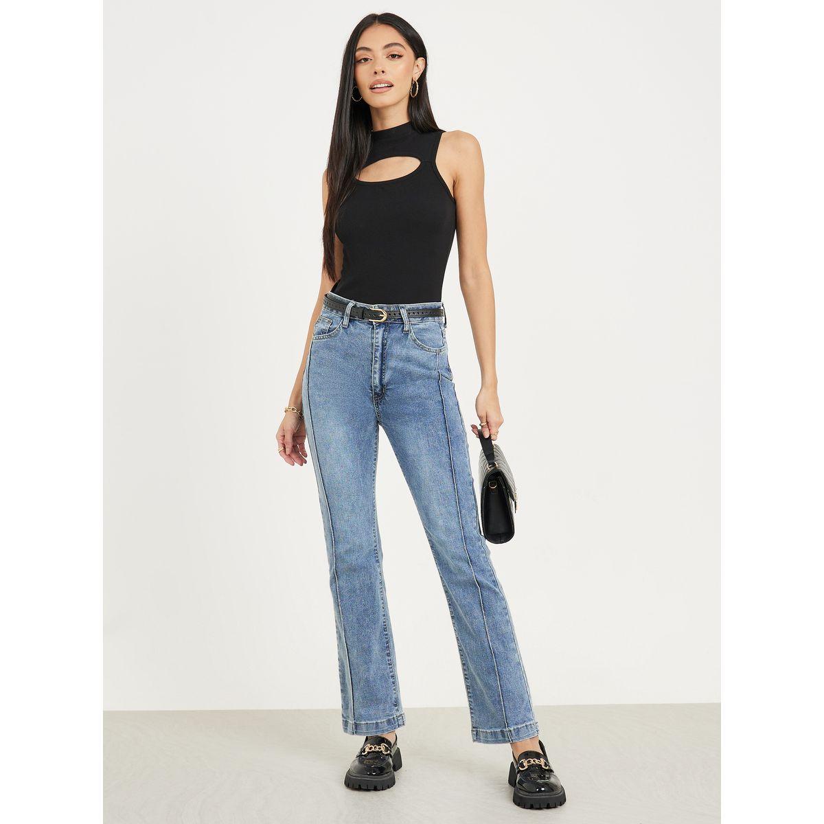 Styli Fit & Flare Pintuck Ankle Length Jeans-women-clothing-bottoms-jeans-image-1