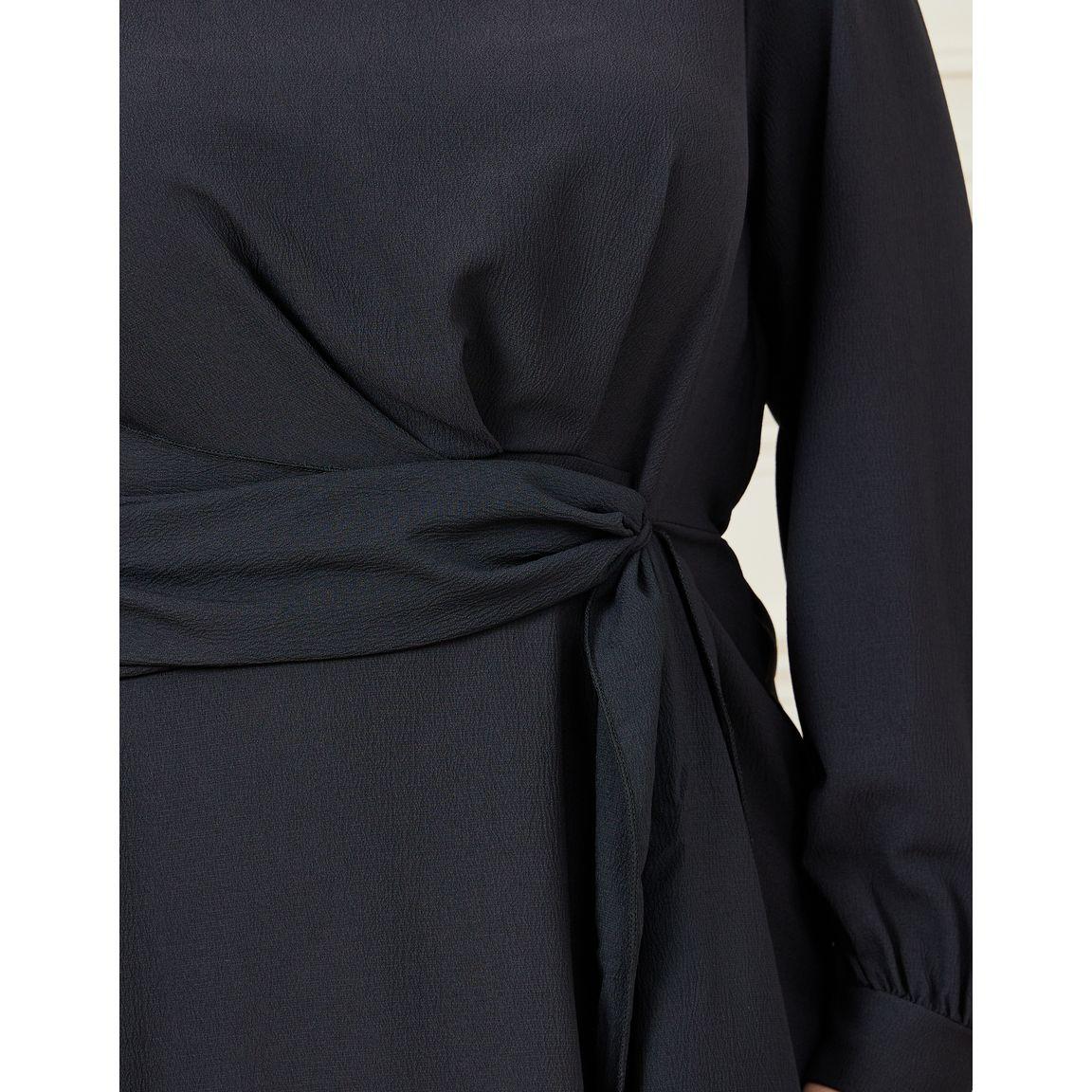 Styli Plus Front Tie Detail A-line Midi Dress-women-clothing-dresses-image-3