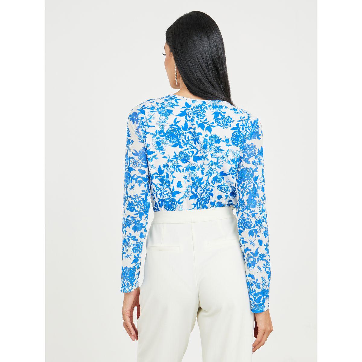 Styli Floral Print V Neck Wrap Style Bodysuit-women-clothing-shirtsandblouses-blouses-image-6