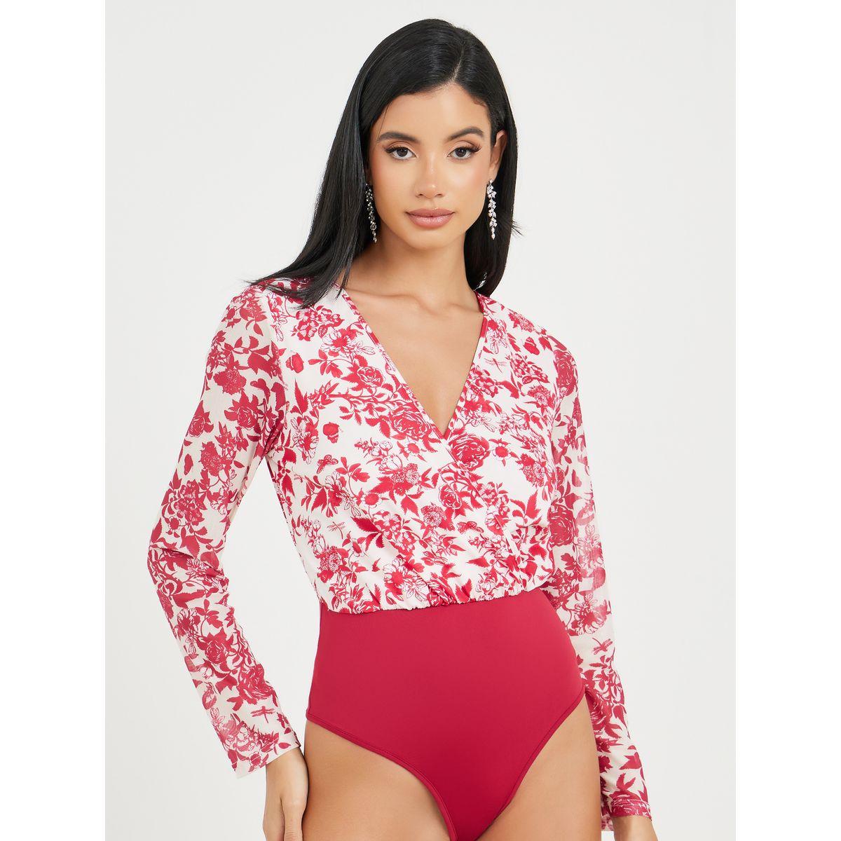 Styli Floral Print Wrap Style Bodysuit-women-clothing-shirtsandblouses-blouses-image-1