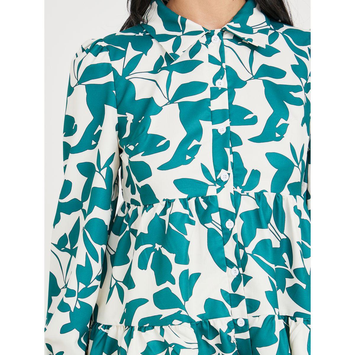 Styli Floral Print Tiered High Low Hem Shirt-women-clothing-shirtsandblouses-shirts-image-3