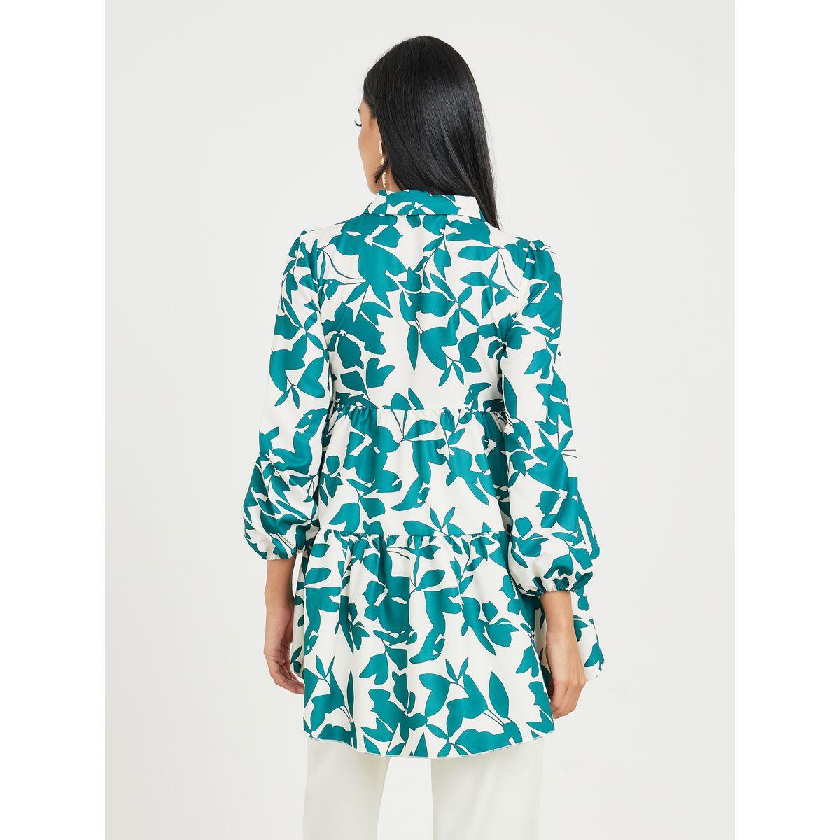Styli Floral Print Tiered High Low Hem Shirt-women-clothing-shirtsandblouses-shirts-image-4