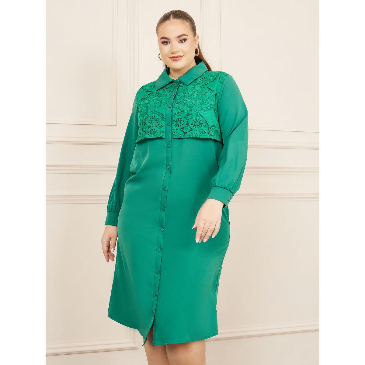 فستان ميدي بمقاس كبير وتفاصيل دانتيل-women-clothing-dresses-image-1