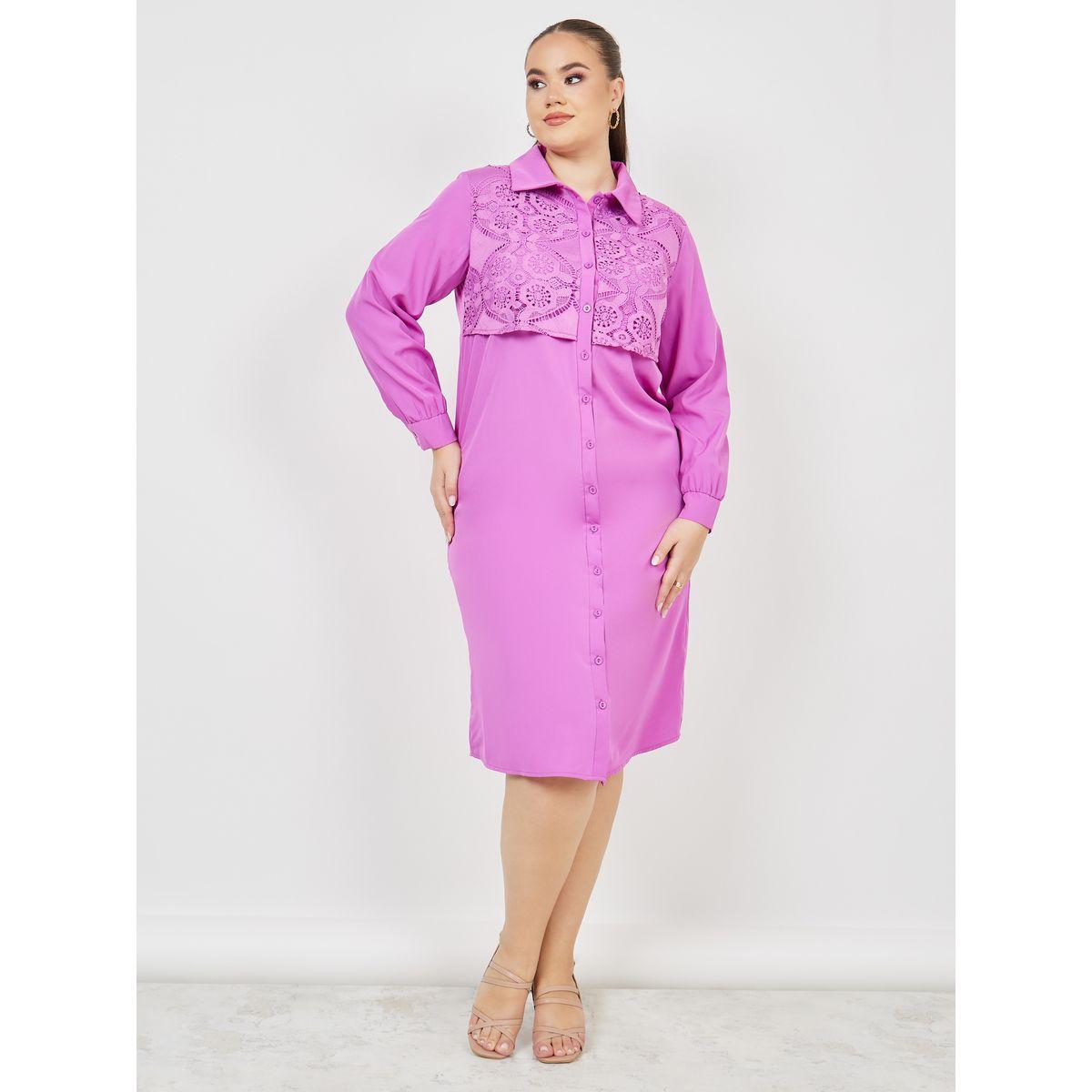 فستان ميدي بمقاس كبير وتفاصيل دانتيل-women-clothing-dresses-image-1