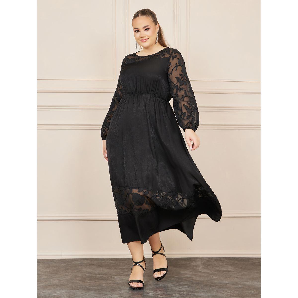 Styli Plus Textured A-line Maxi Dress-women-clothing-dresses-image-1