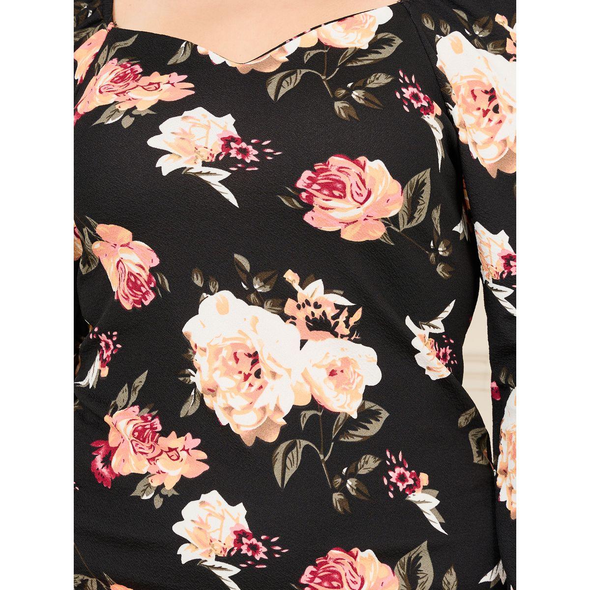 Styli Floral Print Sweetheart Neck Bodycon Midi Dress-women-clothing-dresses-image-3