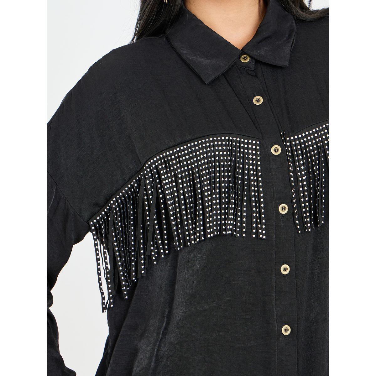 Styli Fringe Detail Drop Shoulder Regular Fit Shirt-women-clothing-shirtsandblouses-shirts-image-4
