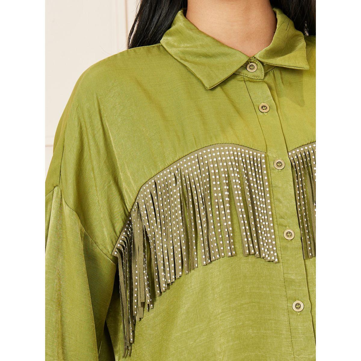 Styli Fringe Detail Drop Shoulder Regular Fit Shirt-women-clothing-shirtsandblouses-shirts-image-4