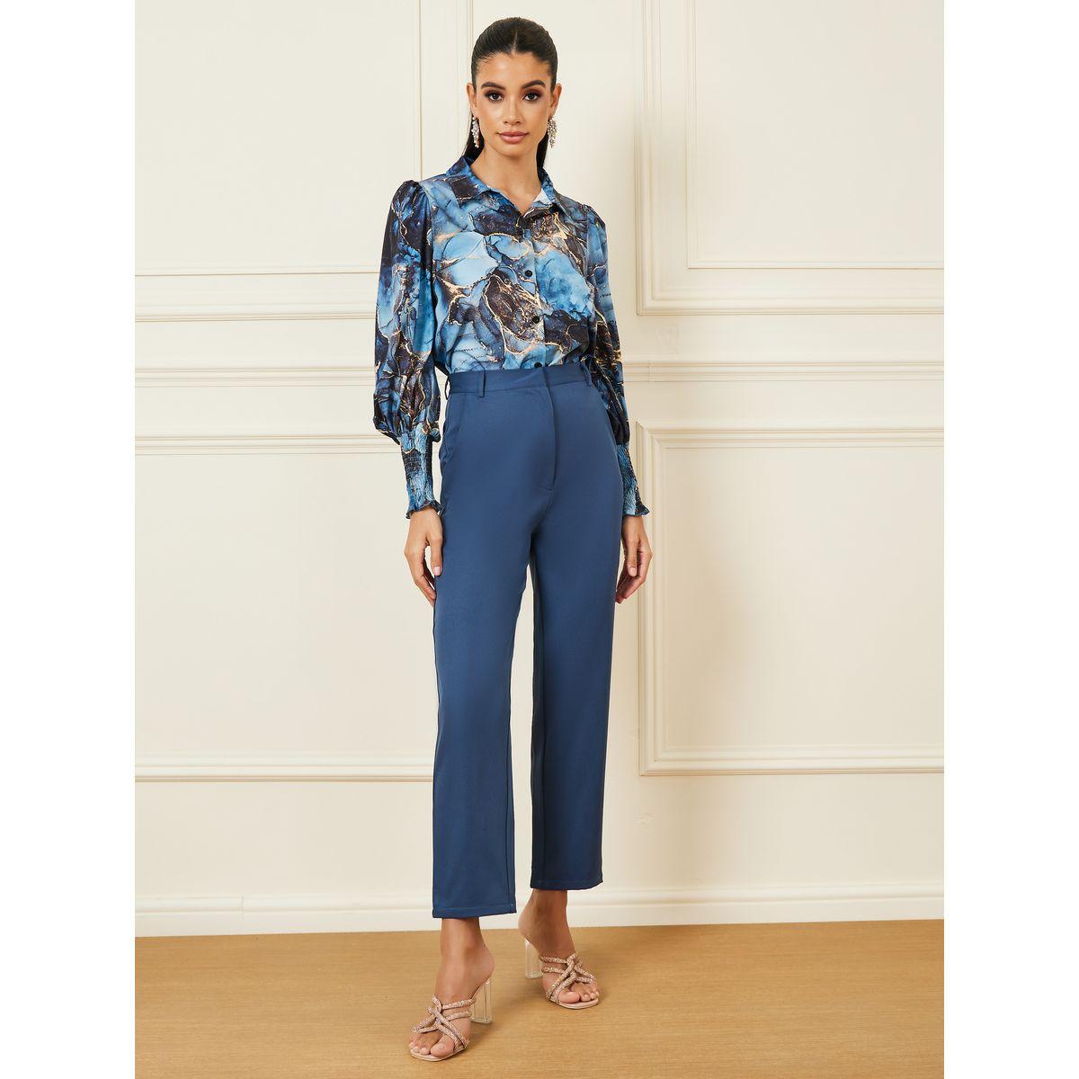 Styli Abstract Print Shirt with Cuffed Sleeve-women-clothing-shirtsandblouses-shirts-image-3