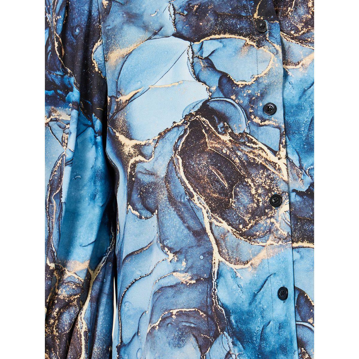 Styli Abstract Print Shirt with Cuffed Sleeve-women-clothing-shirtsandblouses-shirts-image-5