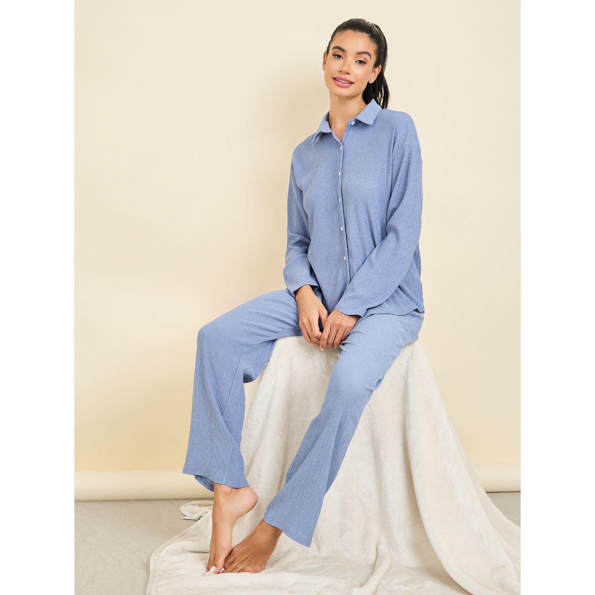 طقم من بنطال بيجاما وبلوزة طويلة-women-clothing-nightwear-pyjamas-longsets-image-1