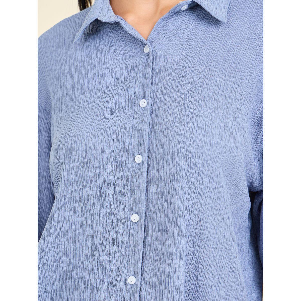Styli Unwind Textured Longline Shirt and Pyjama Set-women-clothing-nightwear-pyjamas-longsets-image-4