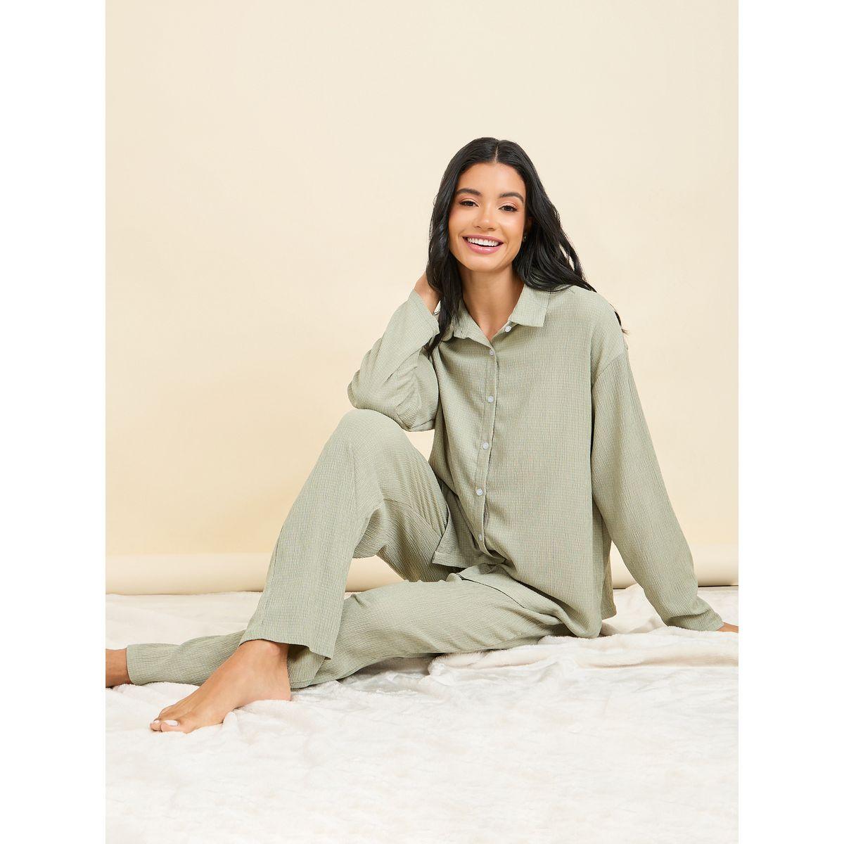 طقم من بنطال بيجاما وبلوزة طويلة-women-clothing-nightwear-pyjamas-longsets-image-1