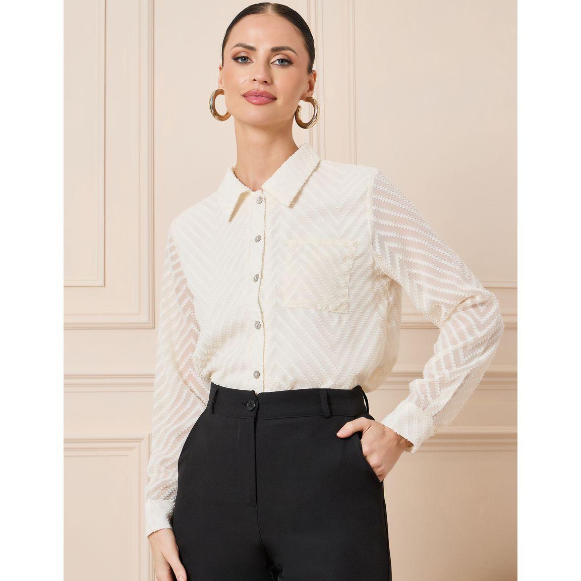 Styli Geo Pattern Pocket Detail Shirt-women-clothing-shirtsandblouses-shirts-image-1