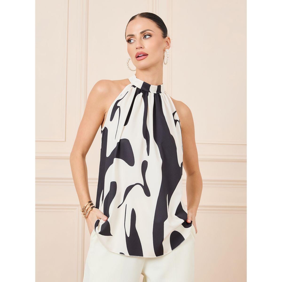 بلوزة بطبعة مجردة وياقة هولتر-women-clothing-shirtsandblouses-blouses-image-5