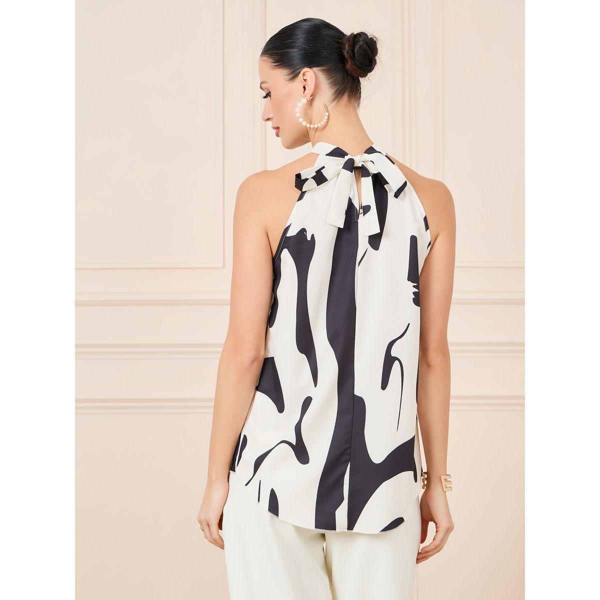 بلوزة بطبعة مجردة وياقة هولتر-women-clothing-shirtsandblouses-blouses-image-1